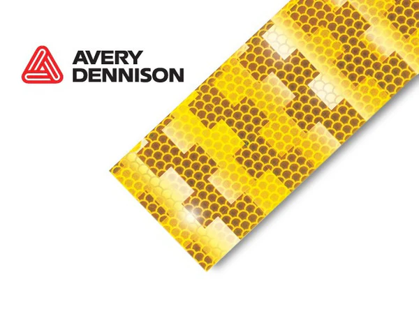 Fita sinalização Avery Dennison aprovada pela ECE 104 / 50 m, branca/ 50 m, Amarela
