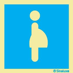 Sinal de informação, instalações sanitárias para grávidas