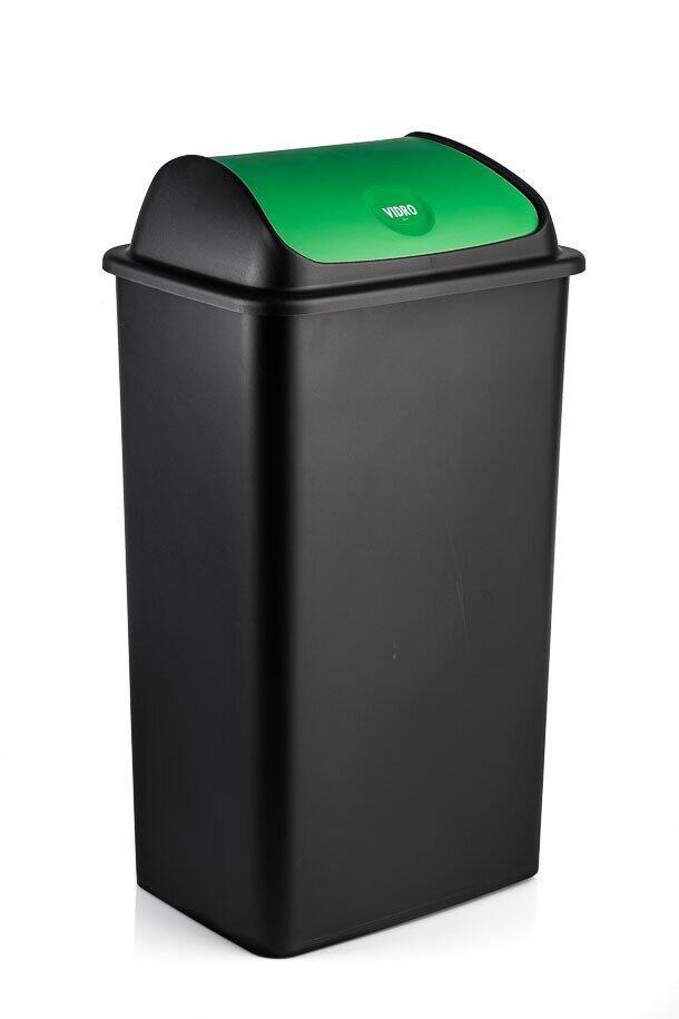 BALDE  ECOPONTO  PRETO C/ TAMPA BASCULANTE  VERDE   42 Litros 