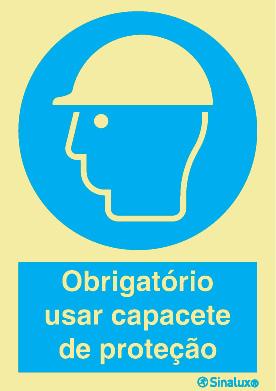 Sinal de obrigação, capacete de proteção