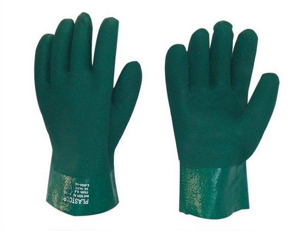 Luva PVC Verde Duplo Revestimento (27cm) EN374-2 ( Par )