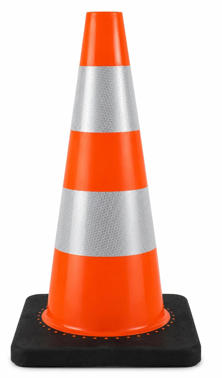 Cone Sinalização PVC 50cm c/ faixas reflectora PACK 30 