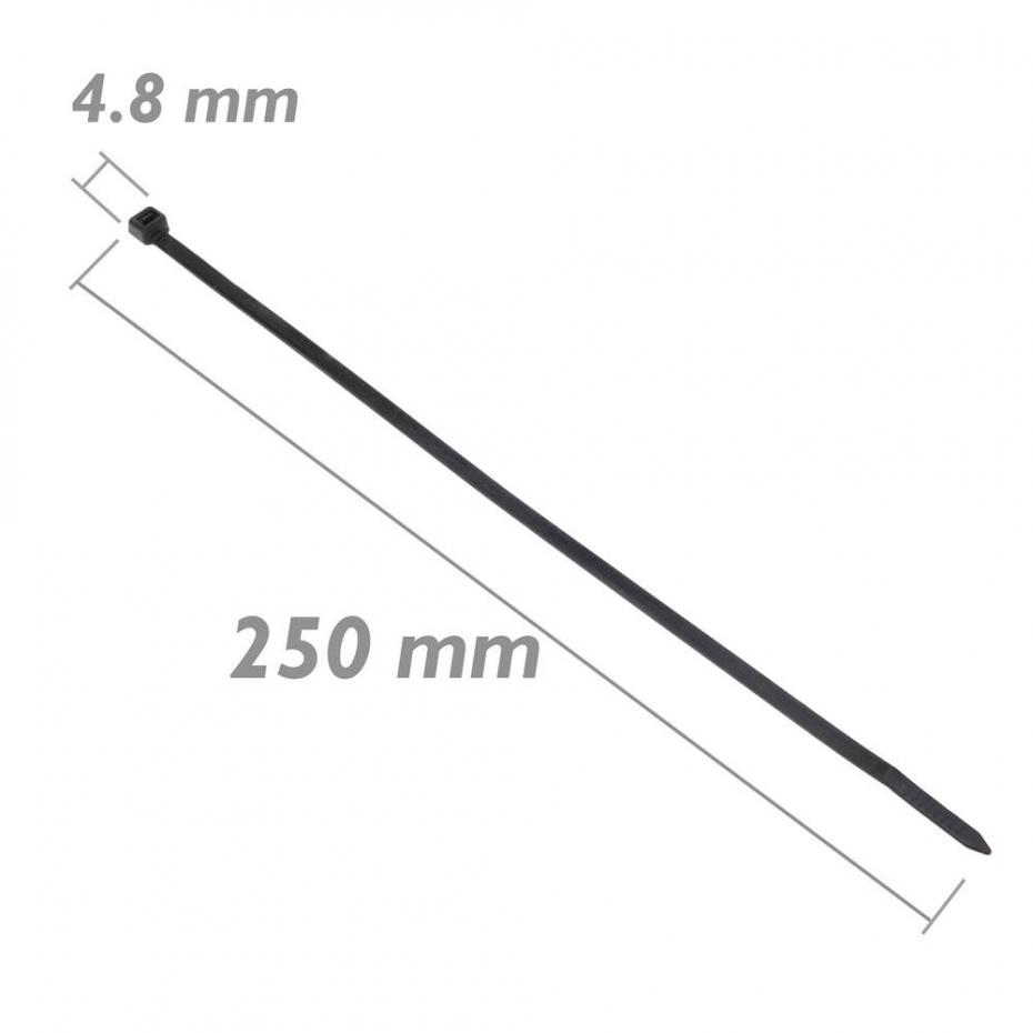 CINTA FLANGES DE NYLON PRETO 100 PEÇAS 200mm x 4.8mm