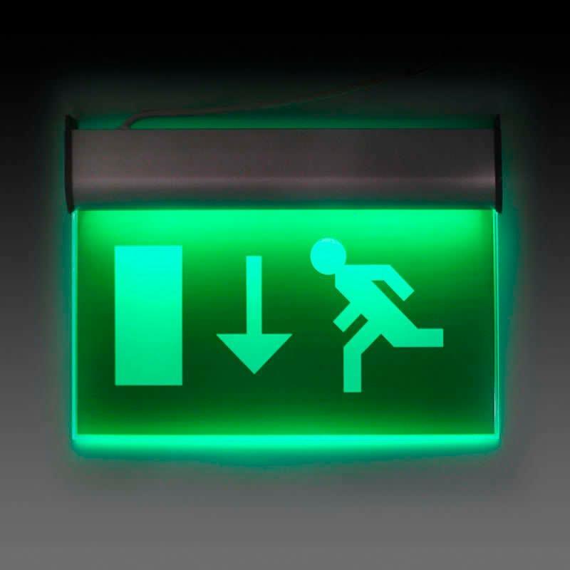 Luz LED de emergência permanente SIGNALED EXIT, Verde