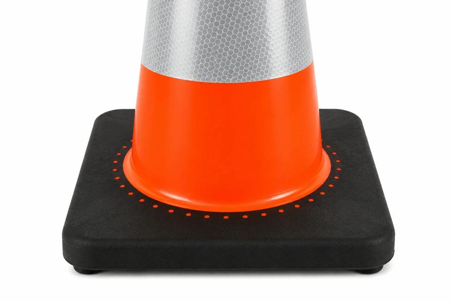 Cone Sinalização PVC 50cm c/ faixas reflectora PACK 30 