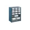 Estante N. 15  metalo - plástica c/ 15  gavetas azul