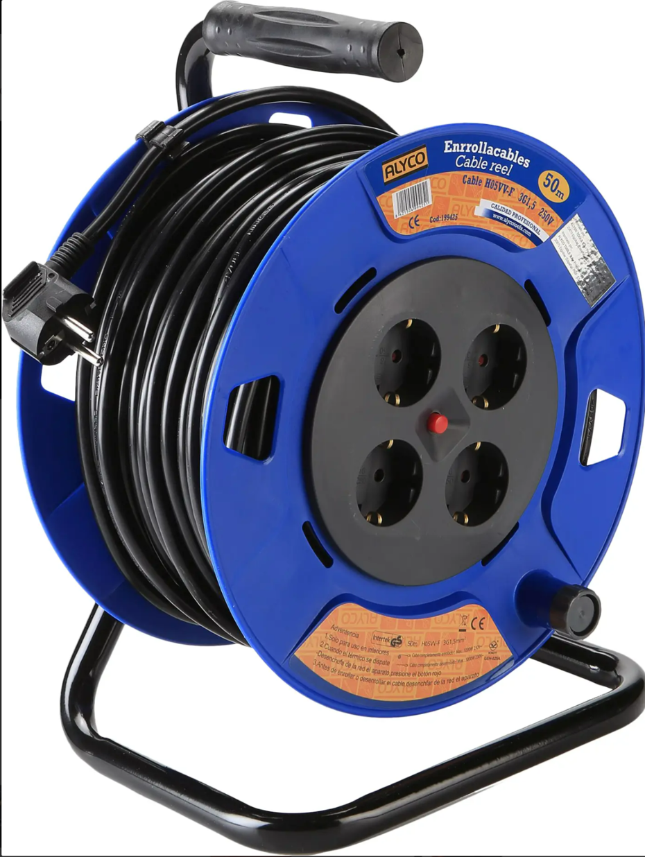 ENROLADOR Extensão 50 Metros Cabo tipo H05VV-F Alyco 199425
