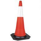 Cone Sinalização Polietileno  75cm c/ faixas refletoras 