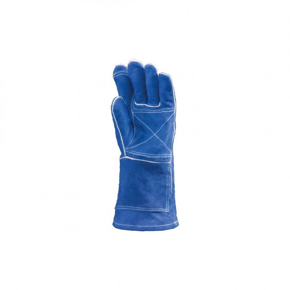 Luva soldador kevlar, reforço na palma e punho, azul  T.10 ( Par )