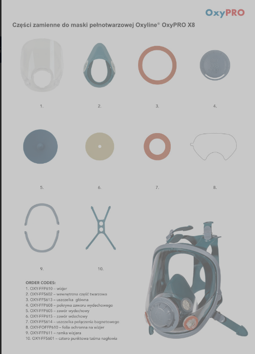 MÁSCARA FACIAL OXYLINE OXYPRO X8 (BAIONETA), CL2- SILICONE