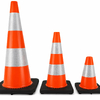 Cone Sinalização PVC 50cm c/ faixas reflectora PACK 30 