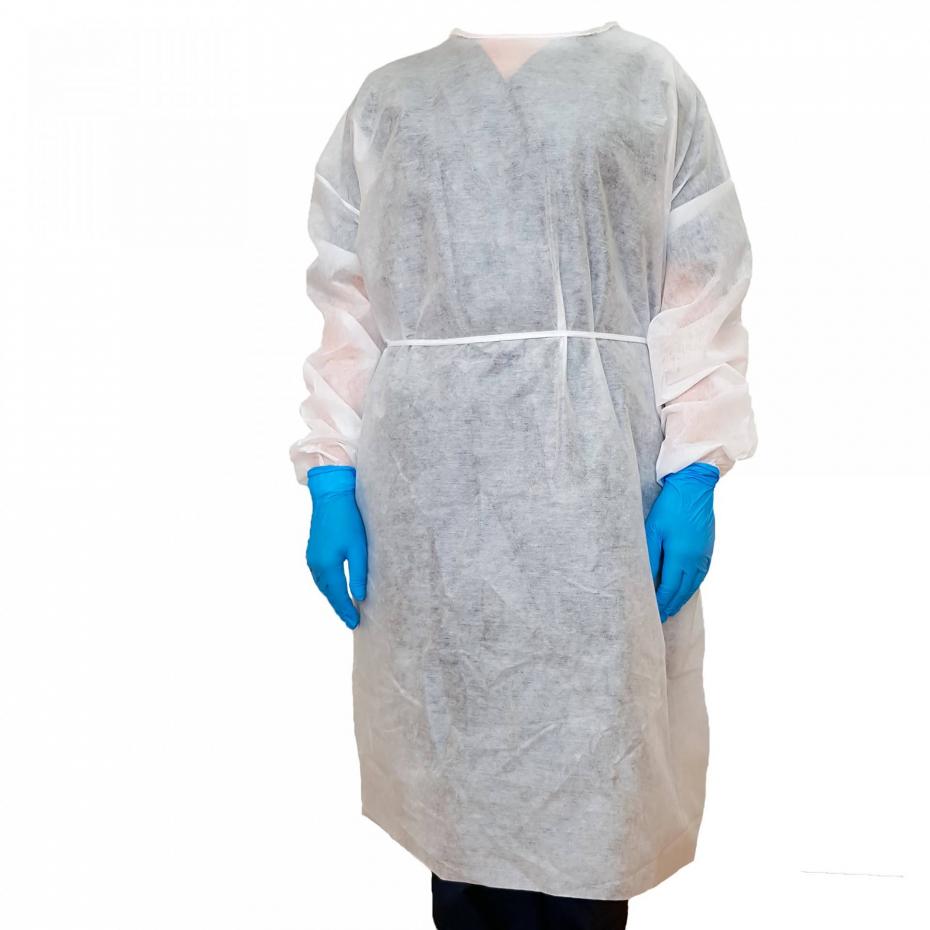 Bata  Cirúrgica Branca TNT aperto c/ atilhos