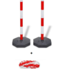 Kit  2 Suportes Corrente C/Base , Corrente Vermelha/Branca  10 Mts 