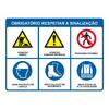Placa de sinalização PVC OBRIGATÓRIO RESPEITAR SINAL  Med. 350 X460 mm