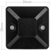 PACK 100 BASES AUTOADESIVAS PRETO DE 25X25MM PARA ABRAÇADEIRAS DE 6,2MM