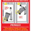 Sinal para condomínios, Aviso de utilização de ascensor/elevador de cabina sem porta 130X165 mm