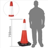 Cone Sinalização Polietileno 75cm c/ faixas refletoras PACK 30