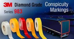 3M™ Fita Refletora  Diamond Grade™ 983   Branco/Vermelho Rolo 51mm x 45,7mt