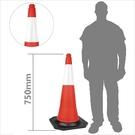 Cone Sinalização Polietileno 75cm c/ faixas refletoras PACK 30