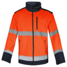 JAQUETA SOFTSHELL COM MANGAS DESTACÁVEIS AV COMBINADO LARANJA  FLUO
