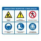 Placa de sinalização PVC OBRIGATÓRIO RESPEITAR SINAL  Med. 350 X460 mm