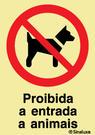 Sinal de proibição, proibida a entrada a animais